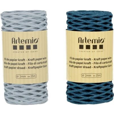 Artemio 2 szpule nici kraft niebieskich jasnych/ niebieski azur 2mm x 25 m Artemio 2 szpule nici kraft niebieskich jasnych/ niebieski azur 2mm x 25 m