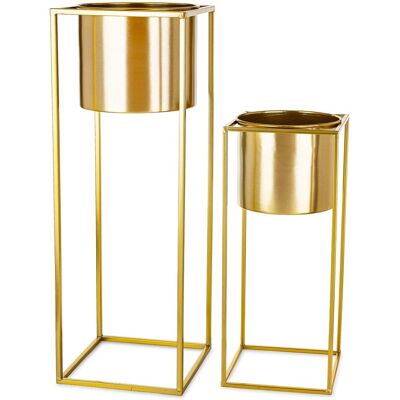 ART 2 x Złota Osłonka Na Stojaku Złoty Kwietnik Stojak Na Kwiaty Metal Komplet ART 2 x Złota Osłonka Na Stojaku Złoty Kwietnik Stojak Na Kwiaty Metal Komplet