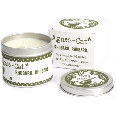 ANCIENT WISDOM 200 g Wegańska Sojowa Świeczka w Puszce i Pudełku Ozdobnym - Rhubarb Rhubarb ANCIENT WISDOM 200 g Wegańska Sojowa Świeczka w Puszce i Pudełku Ozdobnym - Rhubarb Rhubarb