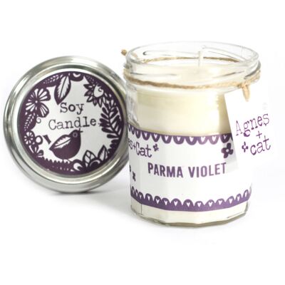 ANCIENT WISDOM 220 g Wegańska Świeczka Sojowa Jam Jar - Parma Violet ANCIENT WISDOM 220 g Wegańska Świeczka Sojowa Jam Jar - Parma Violet