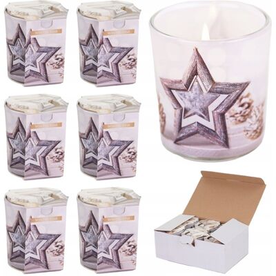 BISPOL 6X Świeca Świeczka Zapachowa Winter Star Wanilia BISPOL 6X Świeca Świeczka Zapachowa Winter Star Wanilia