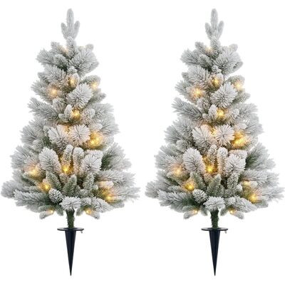 Homcom 90 Cm Sztuczna Choinka, 2 Szt., 100 Led, Ognioodporna Homcom 90 Cm Sztuczna Choinka, 2 Szt., 100 Led, Ognioodporna