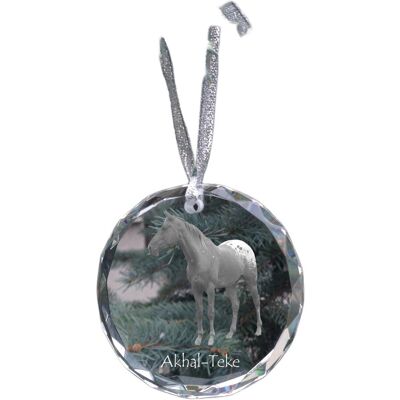 Akhal-Teke - kryształowa bombka ze zdjęciem, zdjęcia konia w krysztale, personalizowana zawieszka na choinkę marki Art-Dog Akhal-Teke - kryształowa bombka ze zdjęciem, zdjęcia konia w krysztale, personalizowana zawieszka na choinkę marki Art-Dog