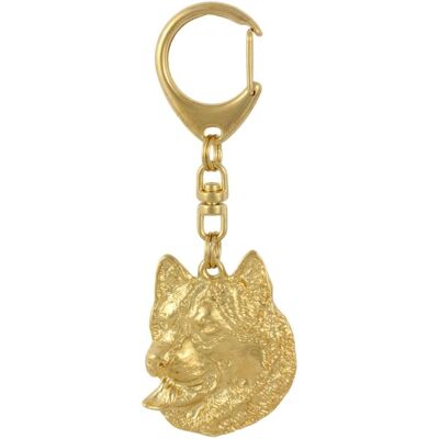 Złoty brelok z psem Malamute z Alaski - Luksusowy dodatek dla psów Złoty brelok z psem Malamute z Alaski - Luksusowy dodatek dla psów