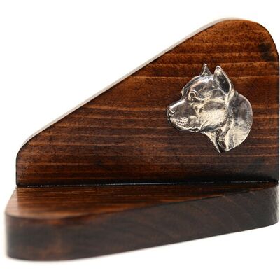 Amerykański Staffordshire terrier, Amstaff, Amstaf II - drewniany świecznik z psem, podstawka pod tealight, miejsce pamięci psa marki Art-Dog Amerykański Staffordshire terrier, Amstaff, Amstaf II - drewniany świecznik z psem, podstawka pod tealight, miejsce pamięci psa marki Art-Dog