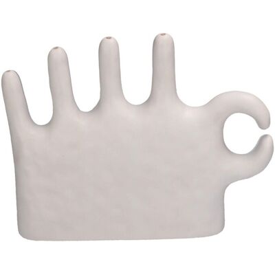 Rituali Domestici Artystyczny wazon w kształcie dłoni OK Qualamano - Biały, 24 cm Rituali Domestici Artystyczny wazon w kształcie dłoni OK Qualamano - Biały, 24 cm