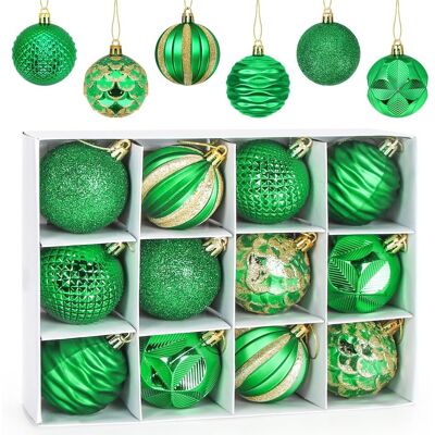Inny producent Aurasky Zielone Bombki 6cm 12 Sztuk Plastikowe Ozdoby Świąteczne Inny producent Aurasky Zielone Bombki 6cm 12 Sztuk Plastikowe Ozdoby Świąteczne
