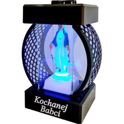 ILUMINI Babcia Babci Sr Znicz Lampion Koło Rtn Gładki Czarny+Figurka Led ILUMINI Babcia Babci Sr Znicz Lampion Koło Rtn Gładki Czarny+Figurka Led