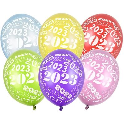 ABC Balon 2023 Metalic Mix Kolorów Dekoracja Sylwester ABC Balon 2023 Metalic Mix Kolorów Dekoracja Sylwester