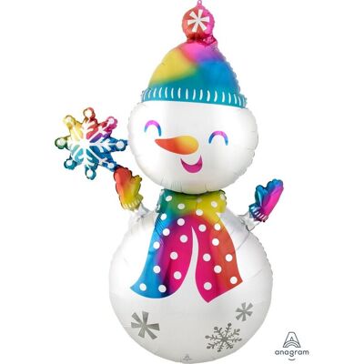AMSCAN Balon foliowy MultiBalloon Satin Infused Snowman 78cm x 139cm, zapakowany AMSCAN Balon foliowy MultiBalloon Satin Infused Snowman 78cm x 139cm, zapakowany