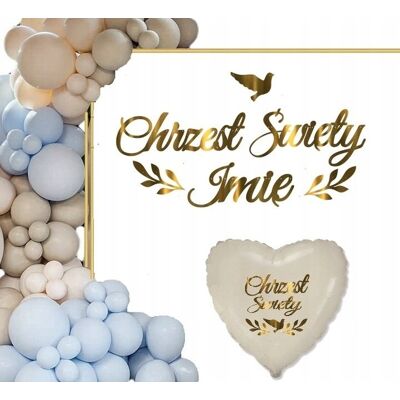 Extra Party Balony Chrzest Łuk Dekoracje Baner Wild Blue Imię Extra Party Balony Chrzest Łuk Dekoracje Baner Wild Blue Imię