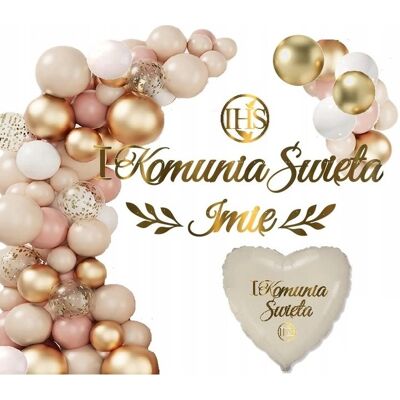 Extra Party Balony Komunia Łuk Dziki Róż Dekoracje Baner Imię Extra Party Balony Komunia Łuk Dziki Róż Dekoracje Baner Imię