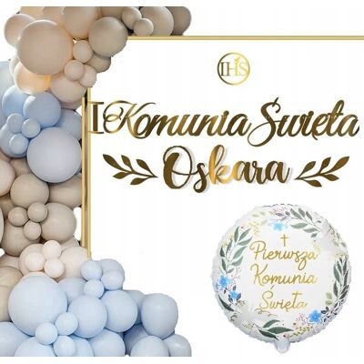 Extra Party Balony Komunia Łuk Wild Blue Dekoracje Baner Imię Extra Party Balony Komunia Łuk Wild Blue Dekoracje Baner Imię