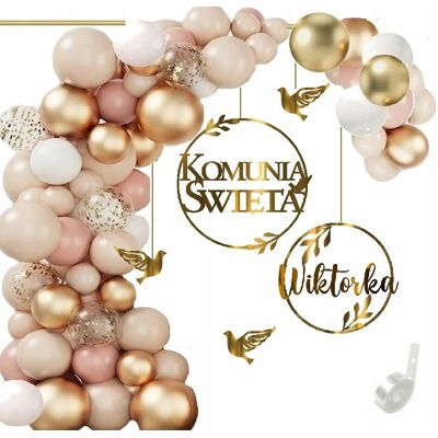 Extra Party Balony na KOMUNIĘ dekoracje baner koło IMIĘ rose Extra Party Balony na KOMUNIĘ dekoracje baner koło IMIĘ rose