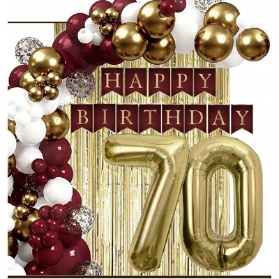 Extra Party Balony Złote Bordowe Dekoracje Kurtyna Baner Na Urodziny Cyfra 70 Lat Extra Party Balony Złote Bordowe Dekoracje Kurtyna Baner Na Urodziny Cyfra 70 Lat