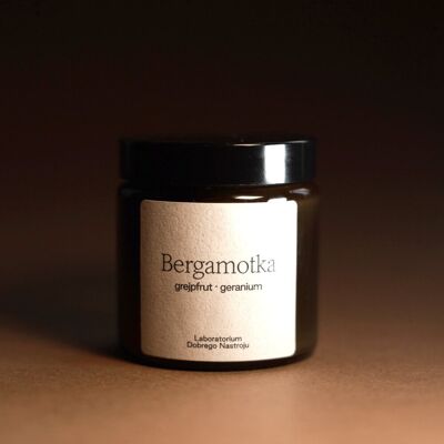 Bergamotka - Świeca Sojowa 120ml, Laboratorium Dobrego Nastroju Bergamotka - Świeca Sojowa 120ml, Laboratorium Dobrego Nastroju