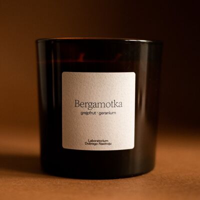 Bergamotka - Świeca Sojowa 400ml, Laboratorium Dobrego Nastroju Bergamotka - Świeca Sojowa 400ml, Laboratorium Dobrego Nastroju