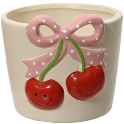 Kaemingk Biała Osłonka Ceramiczna Z Wiśniami 9Cm Kaemingk Biała Osłonka Ceramiczna Z Wiśniami 9Cm