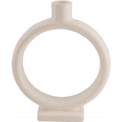 Zielona Fabryka Biały ceramiczny świecznik okrągły Zielona Fabryka Biały ceramiczny świecznik okrągły