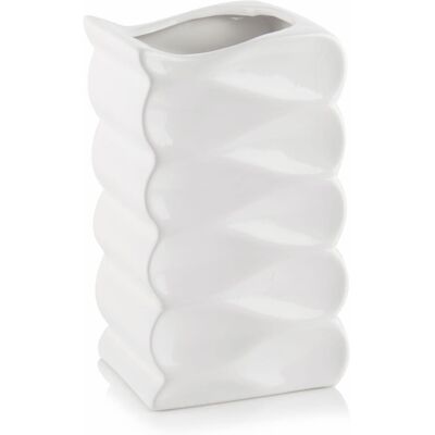 POLNIX Biały Wazon Ceramiczny - Wysoka Fala 15X26 Cm POLNIX Biały Wazon Ceramiczny - Wysoka Fala 15X26 Cm