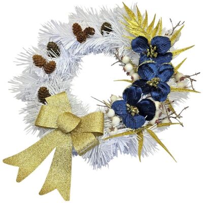 GLOBAL P&P Biały wianek świąteczny na Boże Narodzenie stroik na drzwi handmade GLOBAL P&P Biały wianek świąteczny na Boże Narodzenie stroik na drzwi handmade