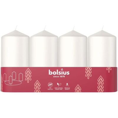 Bolsius Świeca Bryłowa Pieńkowa Zestaw 4 Szt 100/48 Mm - Biała Bolsius Świeca Bryłowa Pieńkowa Zestaw 4 Szt 100/48 Mm - Biała