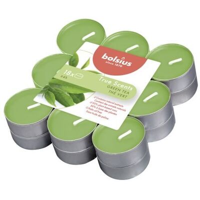 Bolsius Świeczki Podgrzewacze Zapachowe 4h 18szt. True Scents Zapach Zielona Herbata Dekoracyjne Bolsius Świeczki Podgrzewacze Zapachowe 4h 18szt. True Scents Zapach Zielona Herbata Dekoracyjne