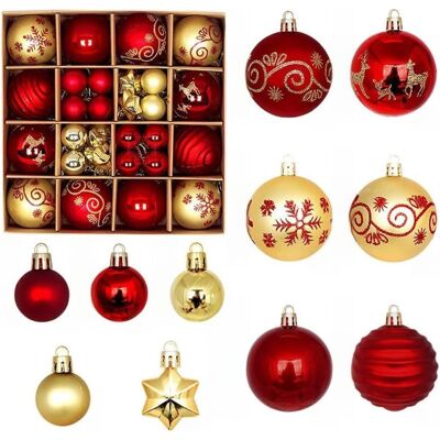 Inny producent Bombki Choinkowe Zestaw 44 Ozdoby Świąteczne Metaliczne Wytrzymałe 3 i 6 cm Inny producent Bombki Choinkowe Zestaw 44 Ozdoby Świąteczne Metaliczne Wytrzymałe 3 i 6 cm