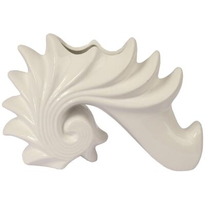 Inny producent Ceramiczny biały wazon w kształcie muszli 26x17x10 Inny producent Ceramiczny biały wazon w kształcie muszli 26x17x10