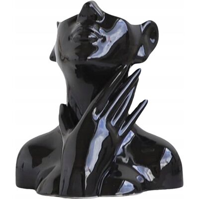 Inny producent CERAMICZNY WAZON TWARZ GŁOWA OSŁONKA CZARNY DEKORACYJNY 12CM Inny producent CERAMICZNY WAZON TWARZ GŁOWA OSŁONKA CZARNY DEKORACYJNY 12CM