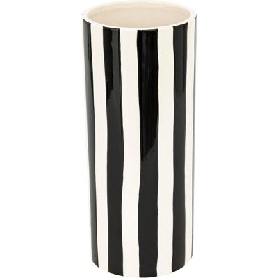 Atmosphera Ceramiczny wazon w paski Czarny Do salonu Nowoczesny Na prezent Kwiaty Susz Atmosphera Ceramiczny wazon w paski Czarny Do salonu Nowoczesny Na prezent Kwiaty Susz
