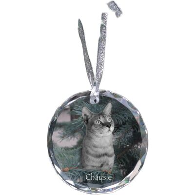 Chausie - kryształowa bombka ze zdjęciem, zdjęcia kota w krysztale, personalizowana zawieszka na choinkę marki Art-Dog Chausie - kryształowa bombka ze zdjęciem, zdjęcia kota w krysztale, personalizowana zawieszka na choinkę marki Art-Dog
