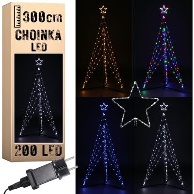 Zolta Choinka 200 LED zewnętrzna 300cm multicolor Zolta Choinka 200 LED zewnętrzna 300cm multicolor