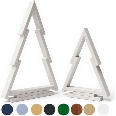 be4group Choinka drewniana dekoracja zestaw 2 szt. - 55 oraz 38 cm, biała, świąteczna ozdoba, figurka be4group Choinka drewniana dekoracja zestaw 2 szt. - 55 oraz 38 cm, biała, świąteczna ozdoba, figurka