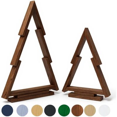 be4group Choinka drewniana dekoracja zestaw 2 szt. - 55 oraz 38 cm, brązowa, świąteczna ozdoba, figurka be4group Choinka drewniana dekoracja zestaw 2 szt. - 55 oraz 38 cm, brązowa, świąteczna ozdoba, figurka