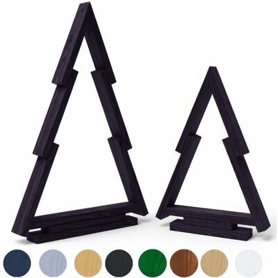 be4group Choinka drewniana dekoracja zestaw 2 szt. - 55 oraz 38 cm, czarna, świąteczna ozdoba, figurka be4group Choinka drewniana dekoracja zestaw 2 szt. - 55 oraz 38 cm, czarna, świąteczna ozdoba, figurka