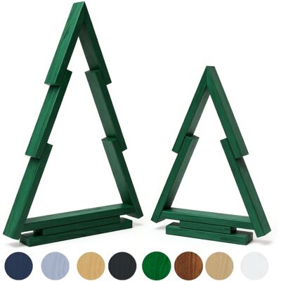 be4group Choinka drewniana dekoracja zestaw 2 szt. - 55 oraz 38 cm, zielona, świąteczna ozdoba, figurka be4group Choinka drewniana dekoracja zestaw 2 szt. - 55 oraz 38 cm, zielona, świąteczna ozdoba, figurka