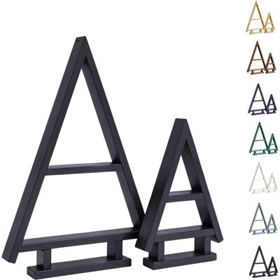 be4group Choinka drewniana świąteczna dekoracja - Zestaw 2 sztuk - Czarna, ozdoba rustykalna, figurka - 55 cm oraz 35 cm wysokości be4group Choinka drewniana świąteczna dekoracja - Zestaw 2 sztuk - Czarna, ozdoba rustykalna, figurka - 55 cm oraz 35 cm wysokości
