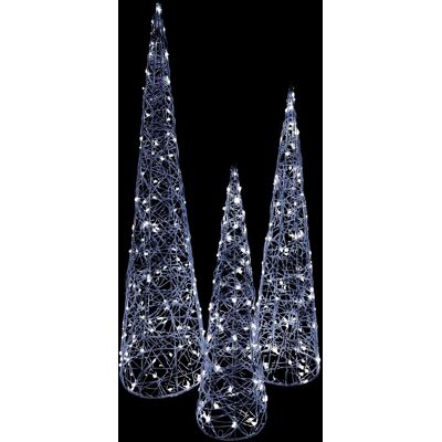 Inny producent Choinka LED świecąca ozdoba świąteczna dekoracja zestaw 3 sztuki 100/80/60cm Inny producent Choinka LED świecąca ozdoba świąteczna dekoracja zestaw 3 sztuki 100/80/60cm