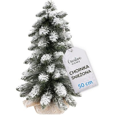 Creative Choinka sztuczna mała ośnieżona na Boże Narodzenie do dekoracji na stół biurko parapet 50cm Creative Choinka sztuczna mała ośnieżona na Boże Narodzenie do dekoracji na stół biurko parapet 50cm
