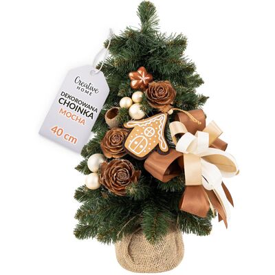 Creative Choinka Sztuczna Świąteczna Dekorowana W Kolorze Mokka Boże Narodzenie Stół Parapet Mała 40cm Creative Choinka Sztuczna Świąteczna Dekorowana W Kolorze Mokka Boże Narodzenie Stół Parapet Mała 40cm