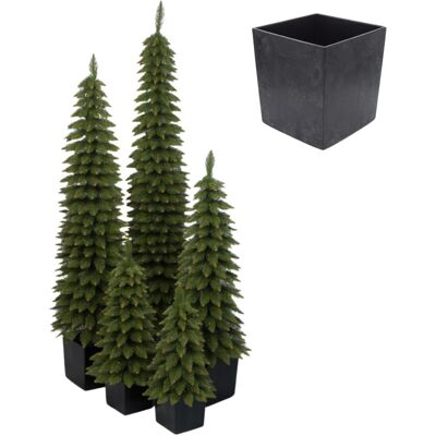 twojachoinka Choinka sztuczne Świerk Zakopiański Slim w kwadratowej donicy BETON CZARNY 60 cm twojachoinka Choinka sztuczne Świerk Zakopiański Slim w kwadratowej donicy BETON CZARNY 60 cm