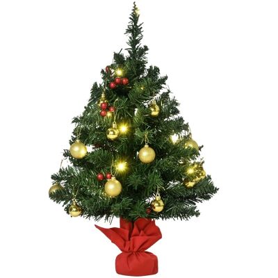 Homcom Choinka z jagodami ostrokrzewu, bombkami, LED, Zielona Homcom Choinka z jagodami ostrokrzewu, bombkami, LED, Zielona