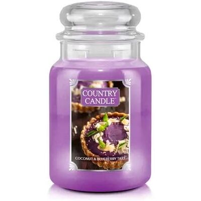 Coconut & Blueberry Tart - Country Candle - duża świeca zapachowa z dwoma knotami (652g) Coconut & Blueberry Tart - Country Candle - duża świeca zapachowa z dwoma knotami (652g)