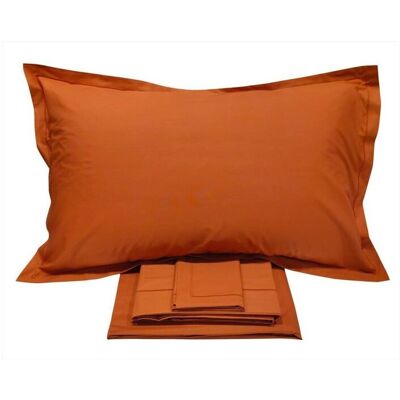 Completo letto matrimoniale Fazzini in percalle di puro cotone 200TC color copper Completo letto matrimoniale Fazzini in percalle di puro cotone 200TC color copper