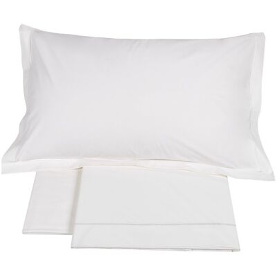 Completo letto matrimoniale Fazzini Percalle 250 TC Bianco seta Completo letto matrimoniale Fazzini Percalle 250 TC Bianco seta