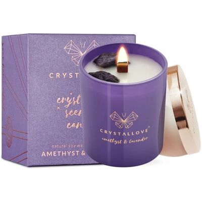 Inny producent Crystallove Świeca Sojowa Z Ametystem I Lawendą Inny producent Crystallove Świeca Sojowa Z Ametystem I Lawendą