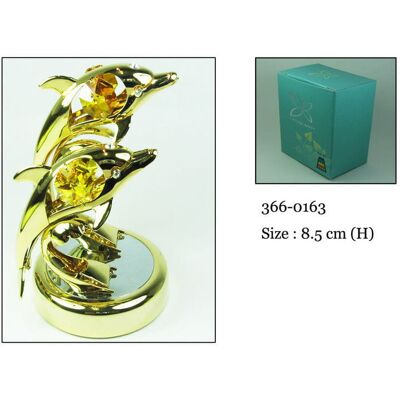 Crystocraft, miniaturka-figurka pozłacana SWAROVSKI/DWA DELFINY Crystocraft, miniaturka-figurka pozłacana SWAROVSKI/DWA DELFINY