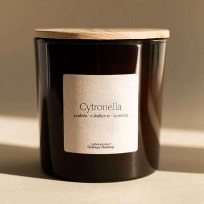 Cytronella - Świeca Sojowa 400ml, Laboratorium Dobrego Nastroju Cytronella - Świeca Sojowa 400ml, Laboratorium Dobrego Nastroju