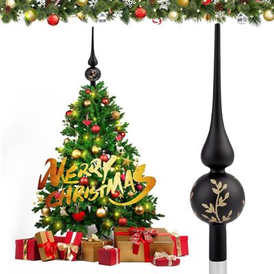 Inny producent CZUBEK NA CHOINKĘ SZKLANY 26 CM CZARNY ELEGANCKA DEKORACJA ŚWIĄTECZNA Inny producent CZUBEK NA CHOINKĘ SZKLANY 26 CM CZARNY ELEGANCKA DEKORACJA ŚWIĄTECZNA